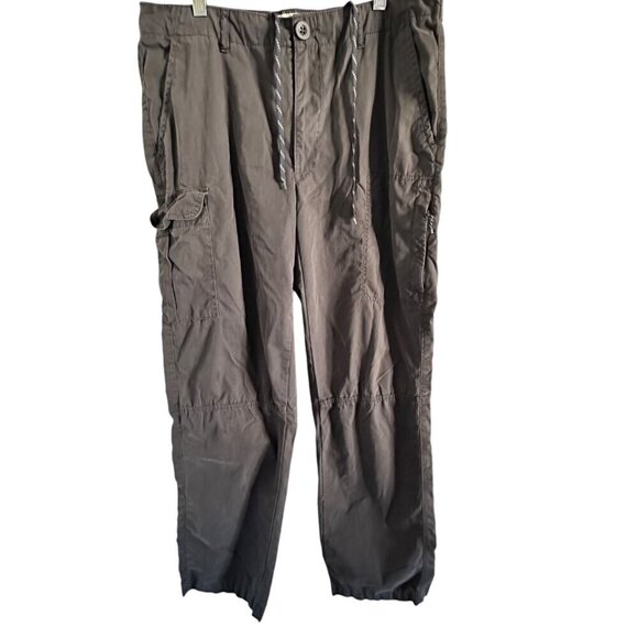 St. John's Bay Pants - St Johns Bay Cargo Pants Women's Large gray fleece lined zip pocket